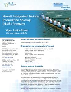 NASCIO Collaboration Series Hawaii Integrated Justice Information Sharing