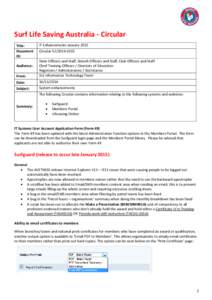 Surf Life Saving Australia - Circular Title: Document ID:  IT Enhancements January 2015