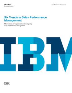 Six Trends in Sales Performance Management