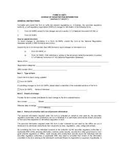 Form 33-109F5 - Change of Registration Informatio