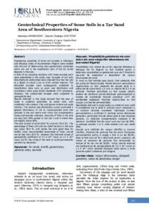 Forum geografic. Studii și cercetări de geografie și protecția mediului Volume XIV, Issue 2 (December 2015), pphttp://dx.doi.orgfg072.d Geotechnical Properties of Some Soils in 