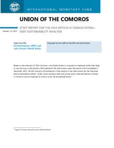 Union of the Comoros: 2014 Article IV Consultation—Staff Report, Rress Release and Statement by the Executive Director for Union of the Comoros: IMF Country Report No[removed], January 13, 2015