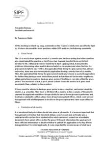 Stockholm[removed]Alexander Ramsay Justitiedepartementet  Re Tegernsee Study