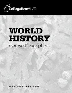 WORLD HISTORY Course Description