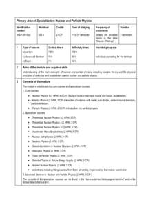 Modulhandbuch Nuclear Physics