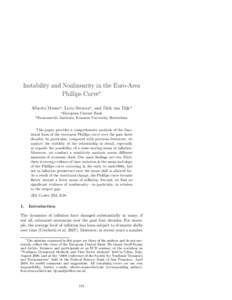 Instability and Nonlinearity in the Euro-Area Phillips Curve∗ Alberto Mussoa , Livio Straccaa , and Dick van Dijkb a  b