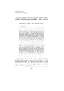 CANADIAN APPLIED MATHEMATICS QUARTERLY Volume 17, Number 2, Summer 2009 TRANSMISSION DYNAMICS OF A TWO-SEX MODEL FOR HERPES SIMPLEX VIRUS TYPE 2