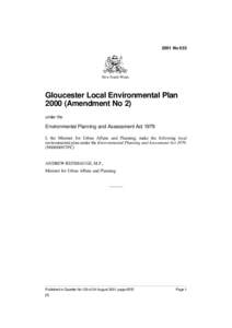 2001 No 653  New South Wales Gloucester Local Environmental Plan[removed]Amendment No 2)