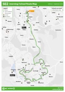 502 (morning) School Route Map Curtin Schools serviced: • Alfred Deakin High