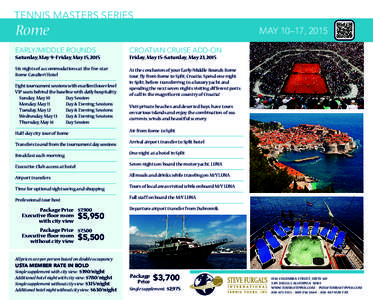 TENNIS MASTERS SERIES  Rome May 10–17, 2015