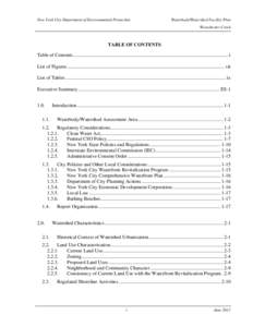 New York City Department of Environmental Protection  Waterbody/Watershed Facility Plan Westchester Creek  TABLE OF CONTENTS