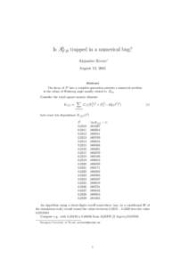 Is AbF B trapped in a numerical bug? Alejandro Rivero∗ August 13, 2005 Abstract 0