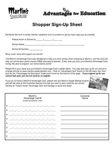 Shopper Sign-Up Sheet Distribute this form to family, friends, neighbors and co-workers to get as many sign-ups as possible. Please return to School by ______/________/________ School Name _______________________________