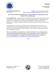 RICK SCOTT GOVERNOR ELIZABETH DUDEK SECRETARY  FOR IMMEDIATE RELEASE