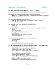 SECTION 13 – PENNSYLANIA’S MINOR FOREST TYPES: CONIFEROUS AND RIPARIAN FORESTS