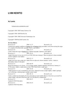 Disk file systems / Computer architecture / Logical Volume Manager / Logical volume management / Sistina Software / Initrd / Volume group / LVM / Data striping / Computing / Computer storage / System software