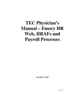 PeopleSoft, HRAFs and Payroll Processes for Clinic Physicians