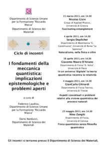 Dipartimento di Scienze Umane per la Formazione 