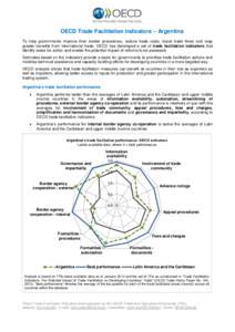 OECD Trade Facilitation Indicators – Argentina To help governments improve their border procedures, reduce trade costs, boost trade flows and reap greater benefits from international trade, OECD has developed a set of 