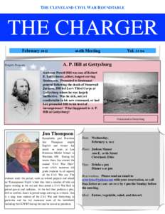 THE CLEVELAND CIVIL WAR ROUNDTABLE  THE CHARGER February 2012 Tonight’s Program: