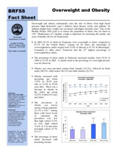 BRFSS Fact Sheet Tennessee Department of Health Cordell Hull Bldg.