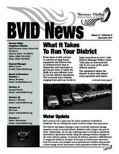 BVID News Browns Valley Irrigation District  9370 Browns Valley School Rd. PO Box 6 Browns Valley, CA 95918