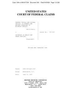 Case 1:98-vv[removed]TCW Document 200  Filed[removed]Page 1 of 205 UNITED STATES COURT OF FEDERAL CLAIMS