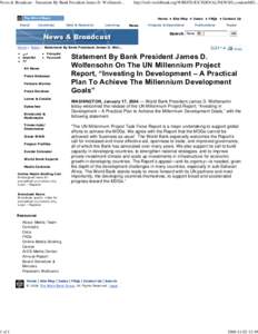 News & Broadcast - Statement By Bank President James D. Wolfe...