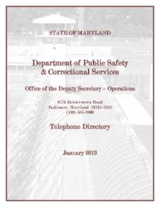 Department of Public Safety and Correctional Services ~ DSO