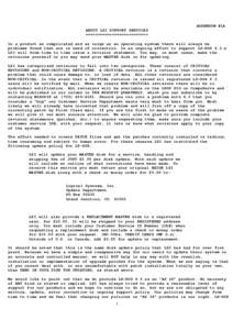 ADDENDUM #1A ABOUT LSI SUPPORT SERVICES ========================== In a product as complicated and as problems found that are in need of LSI will from time to time issue a