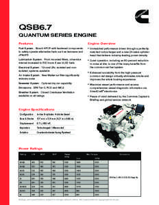 QSB6.7  Quantum Series Engine Features  Engine Overview