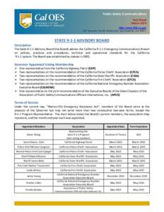 Public Safety Communications Fact Sheet March 2014 http://www.OES.ca.gov 601 Sequoia Pacific Boulevard, Sacramento, CA 95811