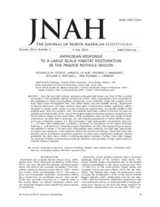 JNAH  ISSNThe Journal of North American Herpetology