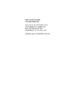 THE COAST GUARD FOUNDATION, INC. FINANCIAL STATEMENTS AND SUPPLEMENTAL SCHEDULE FOR THE YEARS ENDED DECEMBER 31,2010 AND 2009