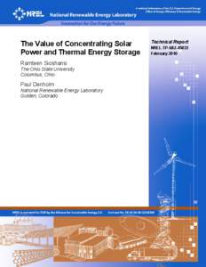 Value of Concentrating Solar Power and Thermal Energy Storage