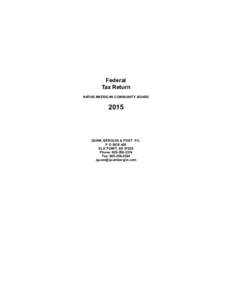 Federal Tax Return NATIVE AMERICAN COMMUNITY BOARD 2015