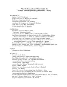 Polar exploration / Fridtjof Nansen / Clements Markham / William Scoresby / William Speirs Bruce / SY Aurora / James Clark Ross / John Franklin / Exploration / Fellows of the Royal Society / British people