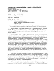 LAWRENCE-DOUGLAS COUNTY HEALTH DEPARTMENT 200 Maine, Suite B Lawrence, Kansas[removed]Office: [removed]Fax: [removed]Clinic: [removed]