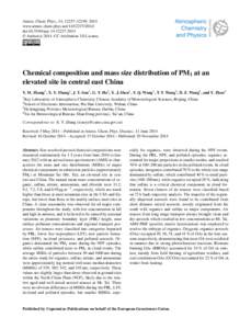 Atmos. Chem. Phys., 14, 12237–12249, 2014 www.atmos-chem-phys.netdoi:acp © Author(sCC Attribution 3.0 License.  Chemical composition and mass size distribution of PM1 at a