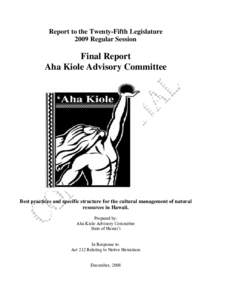 Geography of the United States / Kahoolawe / Maui Nui / Hawaiian Islands / Natural resource management / Kū / Cultural resources management / Islands of Hawaii / Hawaii / Culture