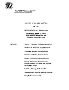 AGENDA DOCUMENT NO[removed]APPROVED APRIL 23, 2009 MINUTES OF AN OPEN MEETING
