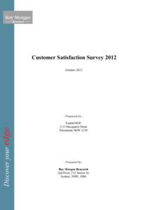 Discover your edge  dge Customer Satisfaction Survey 2012 October 2012