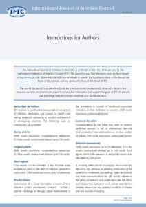 Instructions for Authors	  International Journal of Infection Control www.ijic.info  Instructions for Authors