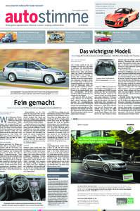 MAGAZIN FÜR MOBILITÄT UND FREIZEIT www.autostimme.de Englischer Zweisitzer: Der neue F-Type von Jaguar sieht nicht nur umwerfend aus, er fährt sich