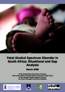 Fetal Alcohol Spectrum Disorder in South Africa: Situational and Gap Analysis