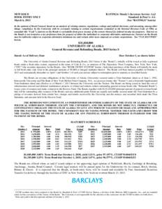 NEW ISSUE BOOK ENTRY ONLY March 6, 2013 RATINGS: Moody’s Investors Service: Aa2 Standard & Poor’s: AA(See “RATINGS” herein)