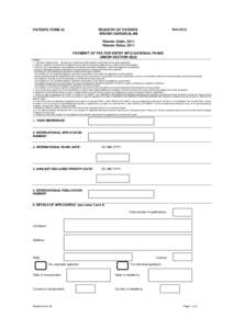 PATENTS FORM 42  Rule[removed]REGISTRY OF PATENTS BRUNEI DARUSSALAM