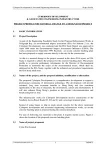 Cyberport Development & Associated Engineering Infrastructure  Project Profile CYBERPORT DEVELOPMENT & ASSOCIATED ENGINEERING INFRASTRUCTURE