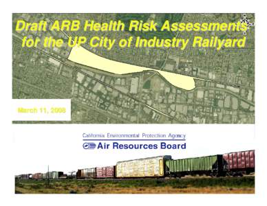 Draft ARB Health Risk Assessments for the UP City of Industry Railyard March 11, 2008  Presentation Overview