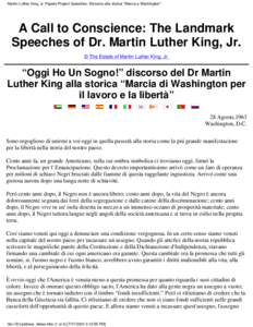 Martin Luther King, Jr. Papers Project Speeches: Discorso alla storica 